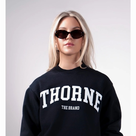 thor Tops - Thor Black Sweatshirt with White Lettering